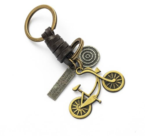 Fokecci Porte-clés vintage en métal - Porte-clés créatif pour vélo - Pour sac à main vintage, Couleur bronze., taille unique