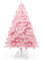 himaly 150 cm/5 ft Weihnachtsbaum Beflockt Rosa mit praller Flocked Dekoration with Schneeflocken, 600 Spitzen Kiefernblattblätter aus PVC und Stabile Basis, Christbaum für Weihnachtsdekorationen