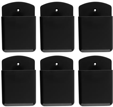 CHUEHKAK 6 Stück Selbstklebende Fernbedienungshalter, Aufbewahrungsbox Wandhalterung Fernbedienung Wandhalter Organizer, Fernbedienungshalterung für Tv Klimaanlagen, Zuhause und Büro, Schwarz