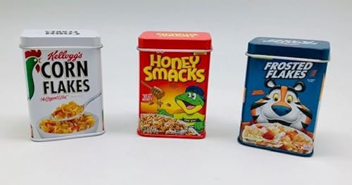 tanner DER KLEINE KAUFMANN TANNER Deco - Kelloggs Metalldosen Set, mit abnehmbaren Deckel, Zubehör für Kaufmannsladen, lebensmittelechtes Design, 0085.6