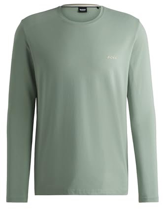 BOSS Mens Mix&Match LS-Shirt R Stretch-Cotton Loungewear top with Embroidered Logo