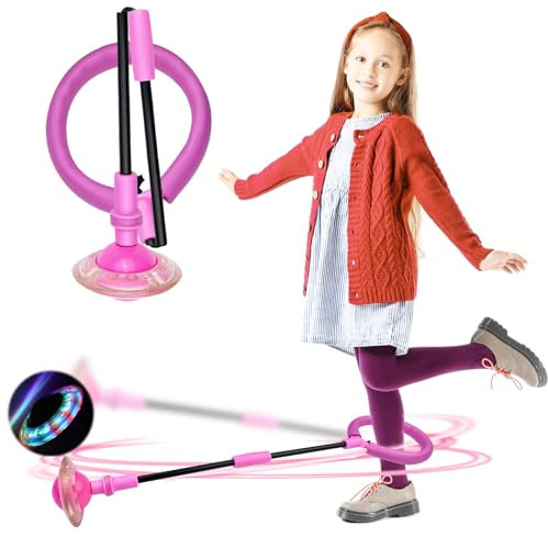 Gvolatee Anneau de Saut de Cheville, Cheville Skip Ball, Coloré Anneau de Saut Clignotant, Balle De Saut Flash Pliable, Jouets de Fitness Clignotante pour Convient aux Enfants et aux Adultes