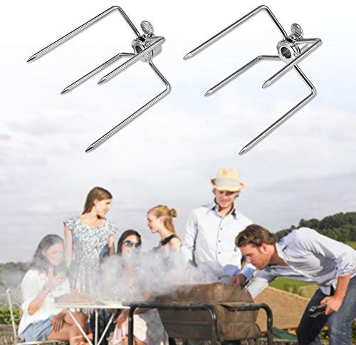 Stainless Steel BBQ Fork Grill Fork, Easy-to- Multifunctional Roast Spit for Chicken/Fish/Meat, BBQ Tool