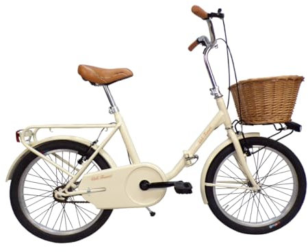 Cicli Tessari - bicicletta pieghevole bici da passeggio graziella car-bike con cesto anteriore (BEIGE)