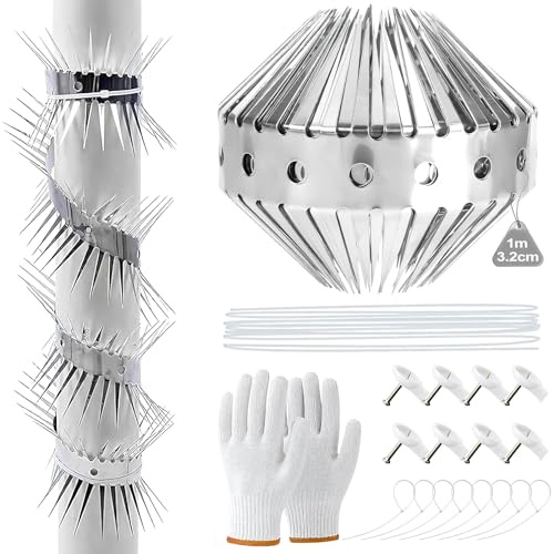 Marderschutz, 100 cm Marderschreck Stacheldraht Fallrohrschutz, Marderabwehrgürtel mit Zubehör, Marderabwehr Stacheldraht Kann Geschnitten Werden für Fallrohrschutz, Dachrinnenschutz (100 * 3.2 cm)
