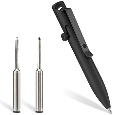 KeyUnity KP05BK Titanium Alloy Ballpoint Pen with Clip, Retractable EDC Pocket Pen Made of Metal Ballpoint Pen for Daily Use