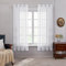 Deconovo Halbtransparent Vorhang Voile Gardinen mit Ösen Luftig Vorhänge Wohnzimmer Schlafzimmer Ösenvorhang Stores Gardine mit Schrägstrich Muster, 180x140 cm(HöhexBreite), Weiß, 2er Set