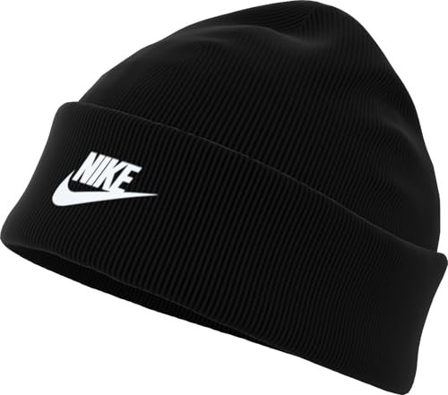 Nike Unisex K Nk Peak Beanie Tc FUT Hut, Black/White, One Size-18 Years