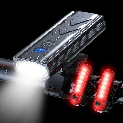 OLDBER Luces Bicicleta Delantera Y Trasera, Luz Bicicleta Faro Recargable USB, Luces Bici Resistente al Agua 6+4 Modos Nocturnas al Aire Libre