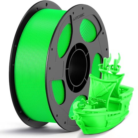 ANYCUBIC PLA Filament 1,75mm, Refill PLA und Spool Kit, 3D Drucker Filament PLA, Vakuumverpackung, Intelligente Identifikation, 1KG Grüner Blitz