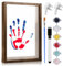 Asfrode Handabdruck Set Familie Baby DIY Bastelset Holzrahmen Fotorahmen Acrylfarben Transparente Blätter Geschenkset Andenken Eltern Fußabdruck Set