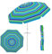 GOPLUS Parasol Plage 2,2M, Parasol Inclinable avec Porte-gobelet, Parasol de Jardin Patio Terrasse avec Protection Solaire et Auvent Démontable, Sac de Transport, H.173CM, Vert