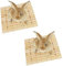 Lot de 2 planches à gratter en bois pour lapin, coussinets de pied de lapin et jouet grinceur de dents, accessoires de cage pour petits animaux, hamsters, chinchillas, cochons d'Inde, 27 x 20 cm