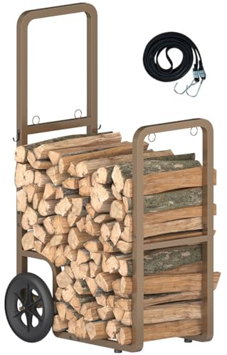 Ardier Firewood Log Cart Carrier, Brown