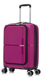 Preston Morgan Rolling Laptop case Super Lightweight Business Travel Suitcase on 4 Wheels and Built in TSA Lock | Purple