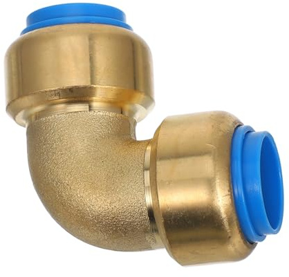 ZUNOXAZ Copper Elbow Pipe Connector Push to Connect Rv Water Hose Adapter Quick Installation Brass Plumbing Fitting for Outdoor Water Systems
