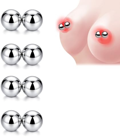 XRVRILE Magnetische Nippelklemmen ohne Piercing für Erwachsene – Intimschmuck aus Edelstahl, starker Magnet, 8pcs Set mit Aufbewahrungsbox, glatte Oberfläche, nicht invasiv, nur für Erwachsene
