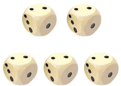 HDFHDF 5 Stück Würfel Groß Spielwürfel Holzwürfel Groß Spielwürfel Holz Würfel 30mm