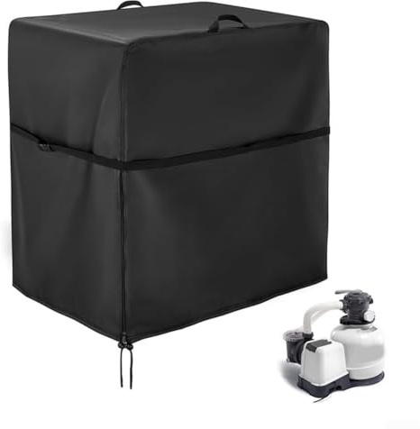 Sandfilteranlage Poolabdeckung für Intex, wasserdichte 420D Oxford-Gewebe, UV-beständig, Abdeckung für Sandfilteranlage Poolpumpe Poolfilterabdeckung(55 * 50 * 62cm)
