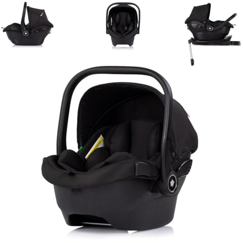 Chipolino Set Babyschale Pearl i-Size (40-85cm) Isofix-Basis-Station Adapter schwarz