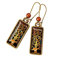 Boucles d'oreilles rectangulaire Arbre de vie Gustav Klimt peinture retro tableau