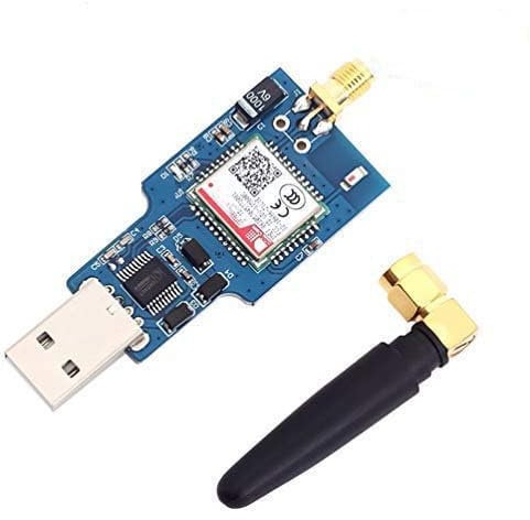 ARCELI Module sans Fil USB GSM GPRS SIM800C quadribande, 850/900/1800 / 1900MHz, T Prise en Charge des puces USB Communication 2G Réseau USB Transmission de données par SMS avec antenne