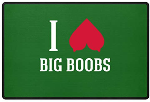 generisch I Love Big Boobs | Ich liebe große Titten,Brüste,Busen - Fußmatte -60x40cm-Kelly Green