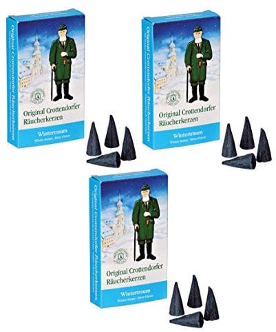 Crottendorfer Räucherkerzen 24 Stück Größe M (3 Packungen - Wintertraum)