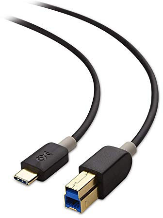 Excellentas USB C USB B Drucker Kabel Adapter kompatibel mit Typ C Pro, Air, Mac Mini, iPad Pro, Google Cromebook Pixel, Dell, Surface, Asus, Galaxy Tab, Lenovo, Xiaomi in Schwarz