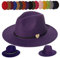 JK Home Femme Homme Chapeau de Jazz Casquette Fedora Feutre Cérémonie Mariage Violet