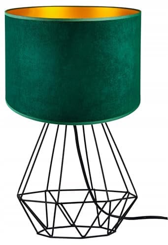 FKL DESIGN Home Deco Tischlampe - Nachttischlampe - Tischleuchte - Designerleuchte Leuchte für Schlafzimmer Wohnzimmer Büro - Moderne Lampe Schreibtischlampe aus Serie TAD30-N1 - (Grün)