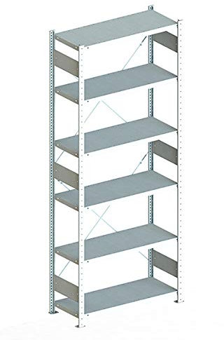 Steckregal aus Metall - Stecksystem Lagerregal 250 x 100 cm - 40 cm tief verzinkt - Fachlast 230 Kg
