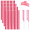 Lockenwickler, 40 magische Lockenwickler, Schaumstoff-Lockenwickler, Lockenwickler mit 2 Kämmen mit Schwanz und 1 Haarspange, flexible Lockenwickler, ideal für kurze und lange Haare (Rosa)