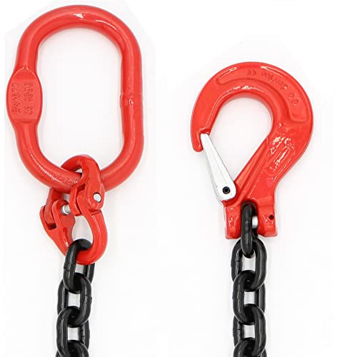 Forstkette Rückekette Chokerkette Gabelkopfhaken 8mm 4000kg 2-6 Meter Güteklasse 8 Rundstahlkette (4 Meter)