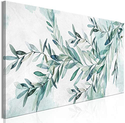 murando - Akustikbild Blätter 135x45 cm 1 tlg Bilder Akustikschaum Schallschutz Kunst Akustikpaneele Wandpaneele Schalldämmung Wandbild Schallabsorber Pflanze Botanik Grün wie gemalt b-C-0780-b-a
