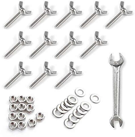 SPEEDWOX Flügelschrauben M6x35mm Flügelschraube Flügelschraube 304 Edelstahl Flügelschrauben mit Sechskantmutter Flachscheibe und Schlüssel zum Anziehen mit bloßen Händen