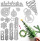 Bymivofun - Set di 14 forme natalizie, fiocchi di neve, albero di Natale 3D, pupazzo di neve, renna, modelli decorativi, per album fai da te, decorazioni per torte
