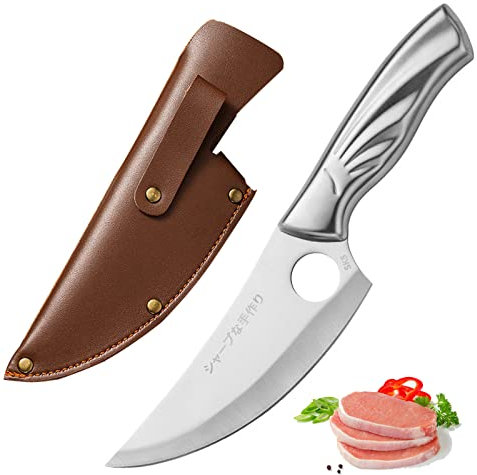 Fubinaty 5 Inch Japanese Chef Knife SK5 High Carbon Stainless Steel Kitchen Knives with Sheath and Ergonomic Phoenix Tail Handle Cooking Knife for Home, Camping, BBQ