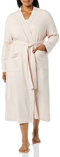 Amazon Essentials Peignoir Long En Tissu Nid D’Abeille Léger (Grandes Tailles Disponibles) Femme, Rose Pâle, XL Grande taille