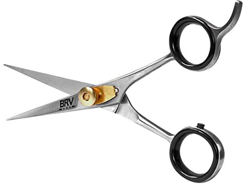 BRV MEN German Steel Bartschere - 12,7 cm - gehämmert 100% Edelstahl - rasiermesserscharfe Gesichtshaarschere - Silber