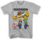Nintendo Herren Super Mario Shirt – Mario, Luigi, Zelda, Kirby und Donkey Kong Vintage Tee, Meliert, XX-Large