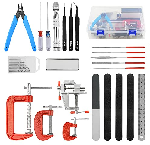 BGTXINGI 33Pcs Modeler Basic Tools Craft Set Gundam Model Tools Kit Hobby Building Tool for Model Assemble Car Model Building Repairing and Fixing DIY Craft Kit