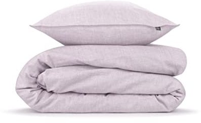 Zo!Home Cotton Bettwäsche 135x200 cm Lino Grey Lilac Flieder meliert Uni