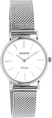 Oozoo Vintage Damen Uhr - Armbanduhr Damen mit 14mm Mesh Armband - Analog Damenuhr in rund C20230