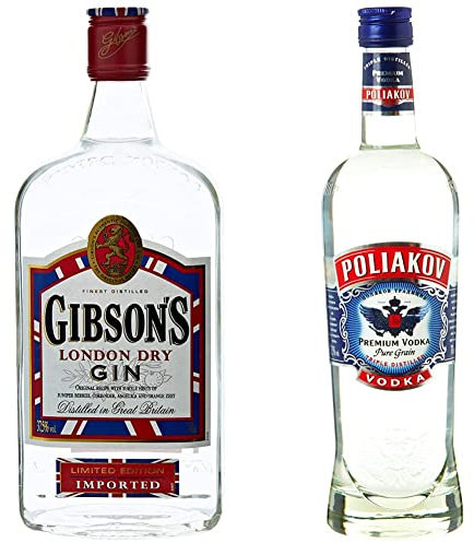 Gibson Gin London Dry 70 cl & Poliakov Premium Vodka Pur Grain Triple Distillé 70 cl