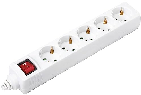 Sygonix BT-2372211 Steckdosenleiste mit Schalter 5fach Weiß 1St.