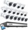 ZOSI 16CH 4K PoE CCTV Camera System, 16 Channel H.265+ 8MP CCTV NVR with 4TB HDD,16pcs 5MP Outdoor PoE IP Cameras, Night Vision, Remote Access, Motion Detection, for 24/7 Recording