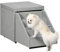 PawHut 2 in 1 Dog Steps Ottoman, Pet Stairs for Small Medium Dogs and Cats Grey