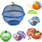 HK Online Blue Apple Mesh Fresh Fruits Basket & Ring Citrus Peeler, Fruit Bowl, Decorative Tablepiece -Keep Unwanted Pets, Bugs & Insects Out (1 Blue)