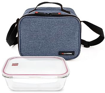 Iris Barcelona Lunchbag Contenedor vidrio 840ML AZUL